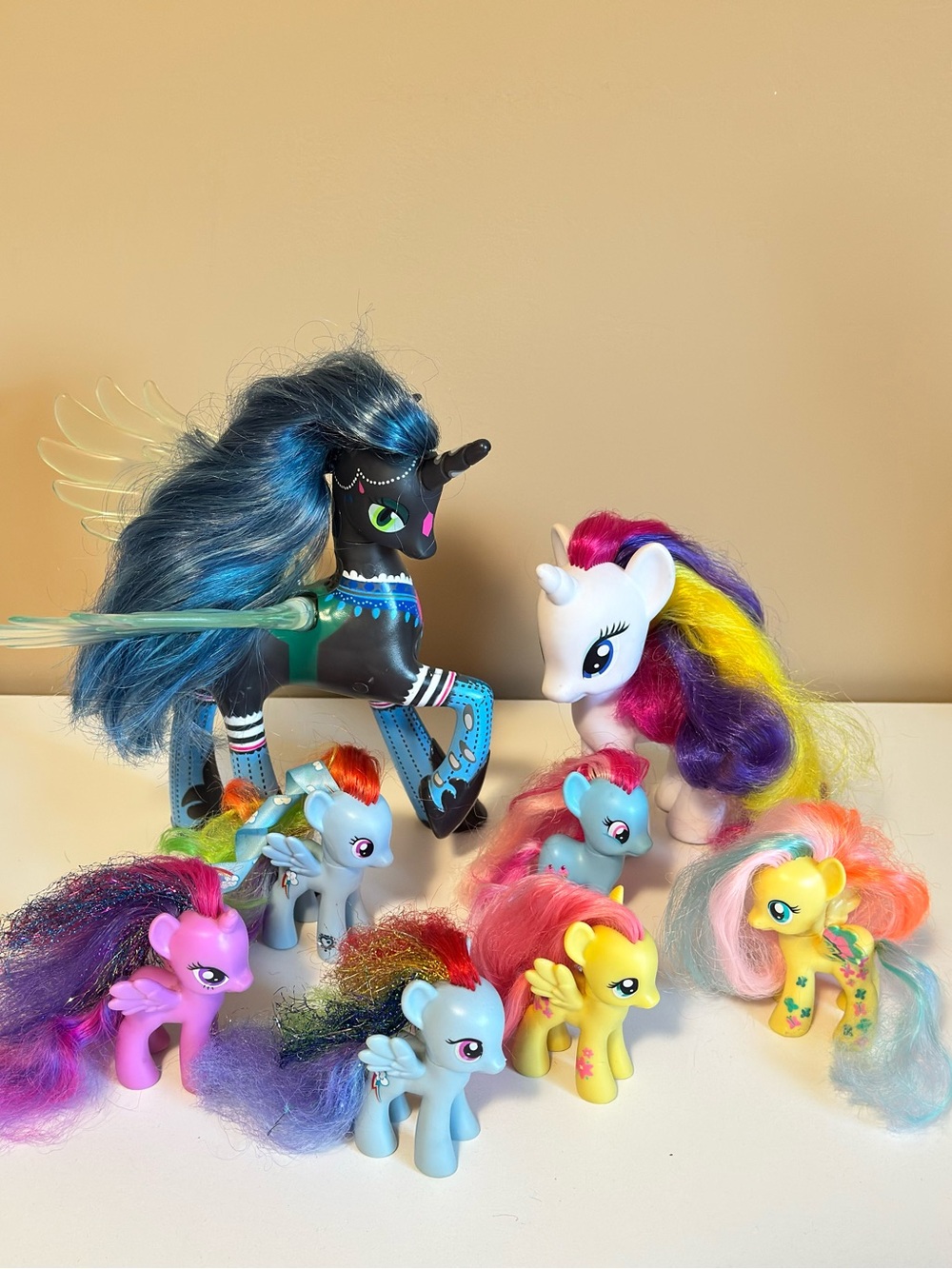 My Little Pony Lot Queen Chrysalis Ponymania Talking, Rarity, Fluttershy Pegasus